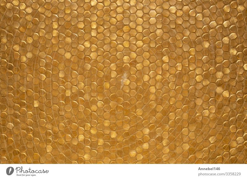 Gold glänzende, kleine, gekachelte Wandflächen-Hintergrundtextur, Stil Design Dekoration & Verzierung Kunst Blume Felsen Architektur Mode Ornament modern retro