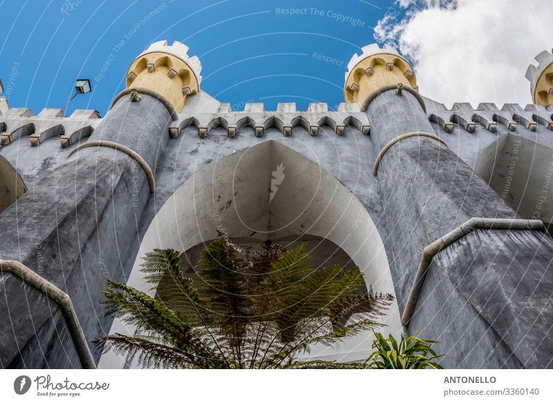 Detail einer Bastion des Palacio da Pena Ferien & Urlaub & Reisen Tourismus Sightseeing Architektur Sintra Portugal Europa Skyline Palast Burg oder Schloss Turm