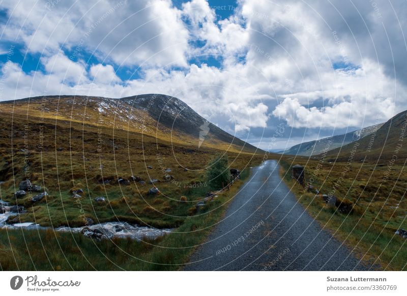 Errigal in Irland errigal Europa Landschaft Wolken Farbfoto Republik Irland Außenaufnahme Felsen Himmel Menschenleer Tag Natur Textfreiraum oben Hügel