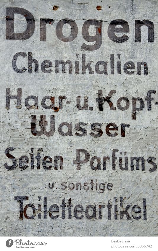 Apotheken-Nostalgie retro Vintage Drogen Chemikalie Haarwasser Seife Parfum Werbung Plakat old-school nostalgisch Körperpflege