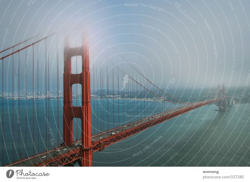 Die Goldene Brücke Wasser Himmel Nebel Meer Stadt Hafenstadt bevölkert Bauwerk Architektur Golden Gate Bridge Autofahren PKW genießen Ferien & Urlaub & Reisen