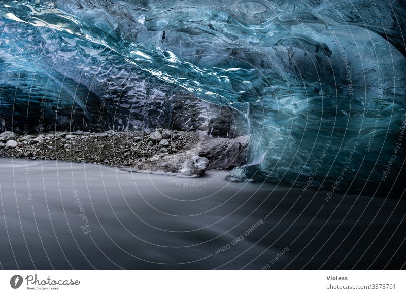 Gletscher, Island, Eis, Blau Schnee Frost kalt blau Jökulsárlón Gletscher Vatnajökull Lagune Eisberg Gletscherzunge Farbfoto