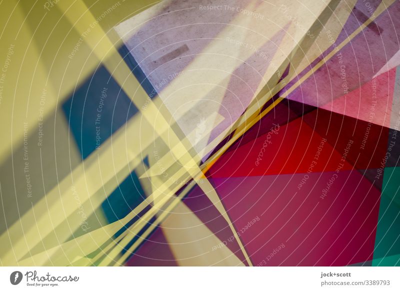 Bunter Mix von Farben und Formen komplex Doppelbelichtung mehrfarbig Pop-Art Experiment abstrakt Muster Strukturen & Formen Design Stil Grafik u. Illustration