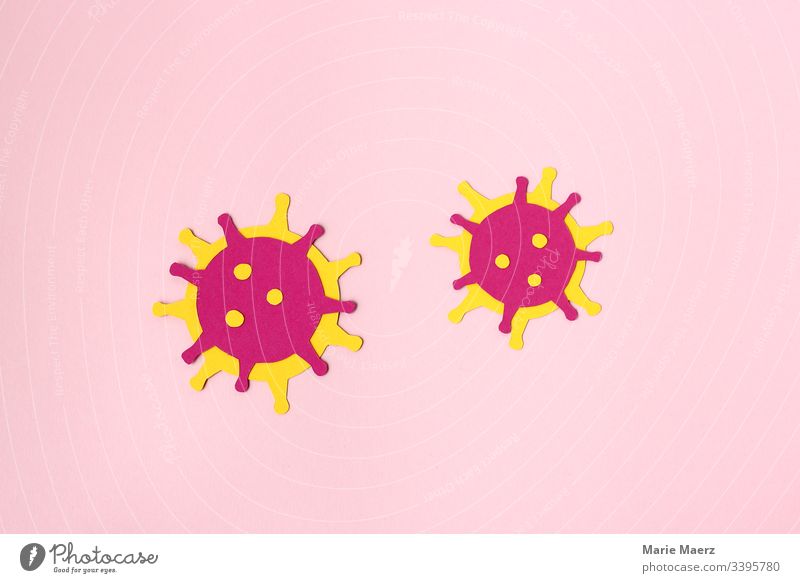 Coronavirus - Abstrakte Virus Illustration aus Papier Medizin mikroskopisch Grafik u. Illustration Krankheit Gesundheit Nahaufnahme Wissenschaften Grippe