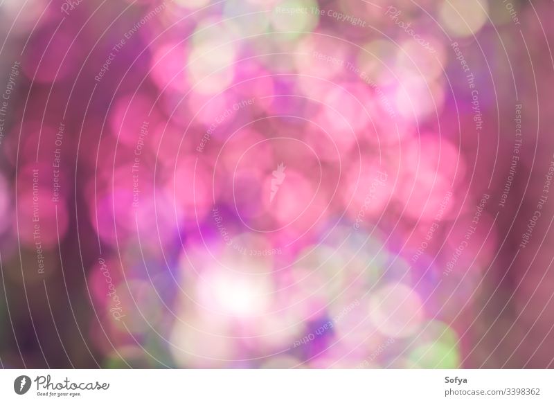 Abstrakte Unschärfe Paillettenkleid Farbe bokeh heller Hintergrund. Rosa- und Grüntöne weich Tapete glänzend Licht Design kreisen glühend Einfluss Bokeh schön
