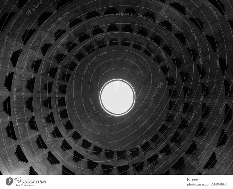 Götterauge - Pantheon, Rom Italien Italienisch Architektur Gebäude Wahrzeichen antik alt Römer Roma Ferien & Urlaub & Reisen Tourismus Zentralperspektive