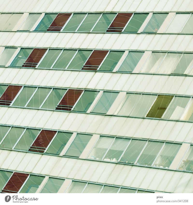 lüften Bochum Ruhrgebiet Nordrhein-Westfalen Stadt bevölkert Haus Hochhaus Bauwerk Gebäude Architektur Fassade Glas Metall Feindseligkeit Hoffnung Wohnung