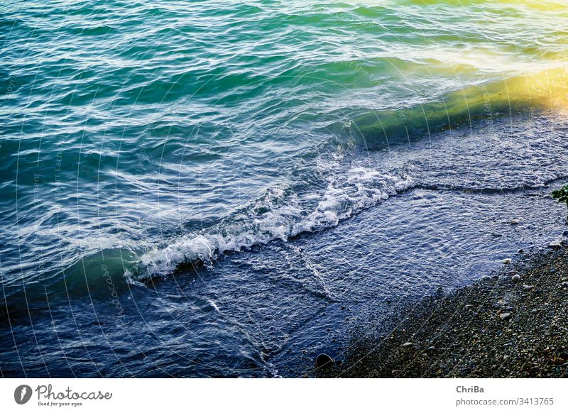 Wellen am Strand des Bodensees lake lake constance bodensee beach wave sand water shore turquoise blue coast nature natural summer beautiful view sunny outdoors