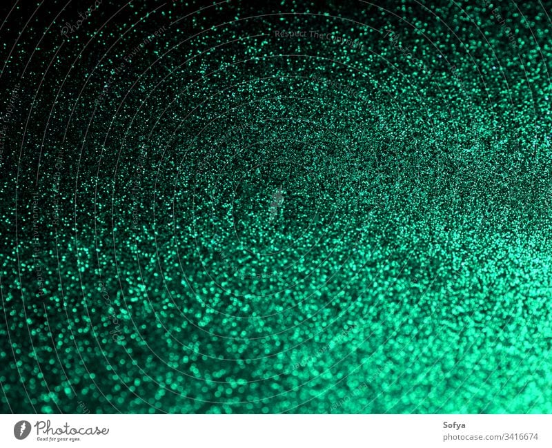 Abstrakter minzgrüner, glänzender Hintergrund Glitter Minze Smaragd Bokeh Weihnachten abstrakt festlich Neujahr metallisch Oberfläche Nacht Stern elegant