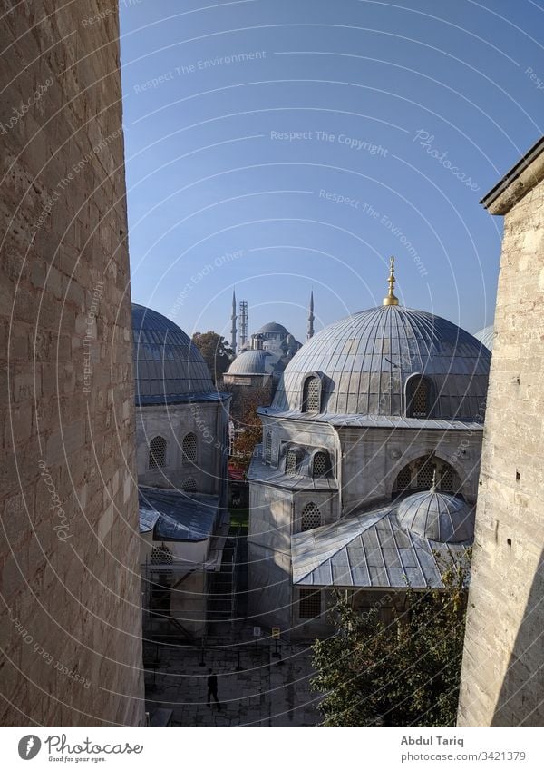 window outlook from Hagia Sophia to Sultan Ahmed Mosque turkey turkish Sultanahmet Sultan Ahmet