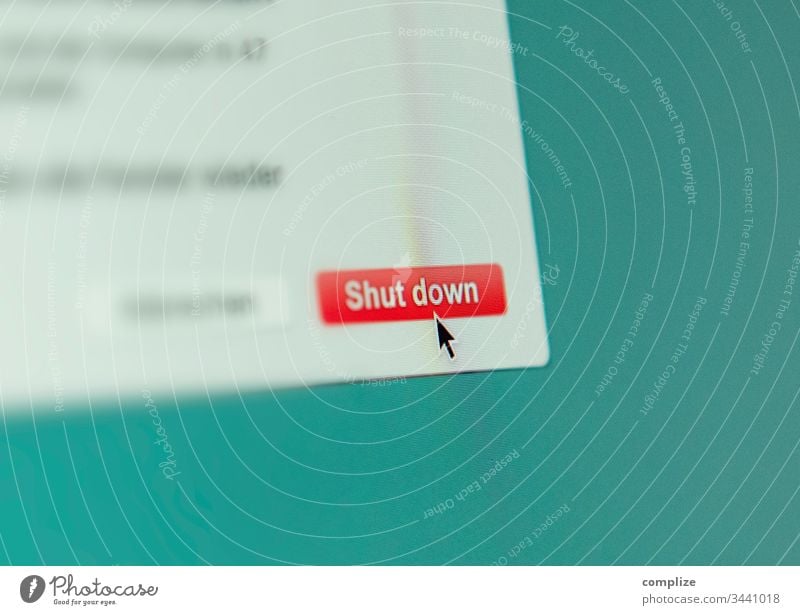 Shut Down Computer Screen Button Ein Lizenzfreies Stock Foto Von Photocase