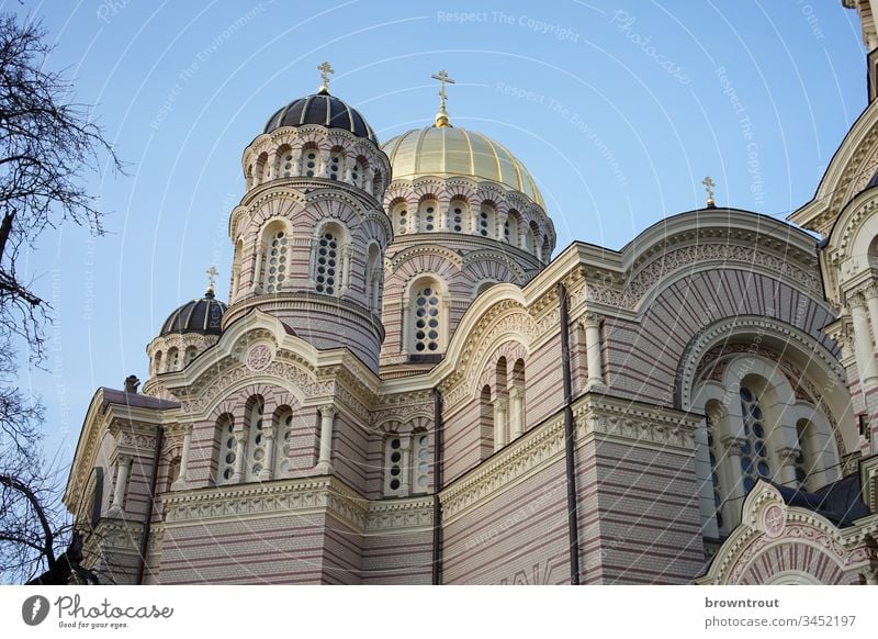 Geburtskathedrale der Russisch-Orthodoxen Kirche in Riga Kathedrale geburtskathedrale Orthodoxie russisch-orthodox Lettland neobyzantinisch Kuppeldach