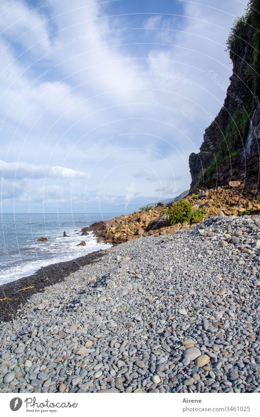 wilde Küste Meer Madeira gigantisch maritim Urelemente gefährlich steil Felsen Steilküste schwindelerregend halsbrecherisch Hanglage Abhang Steilhang Gefahr