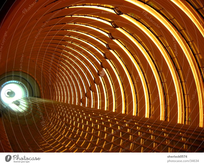 nach oben Licht Etage Tunnel Asien China Architektur Aussicht Beleuchtung