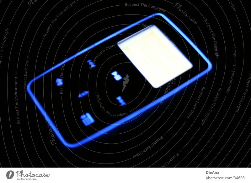 Creative Zen Micro MP3-Player Licht Stil Langzeitbelichtung Elektrisches Gerät Technik & Technologie creative zen micro Musik angeschalten Lampe blau pattern