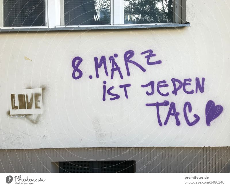 Graffiti zum Frauentag: "8. März ist Frauentag" / Foto: Alexander Hauk frauen gleichberechtigung frauentag märz Lohnlücke grundgesetz demokratie politik