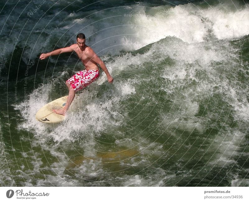 Vorsicht Wellenreiter! Surfer Gischt Surfbrett Sport Wasser
