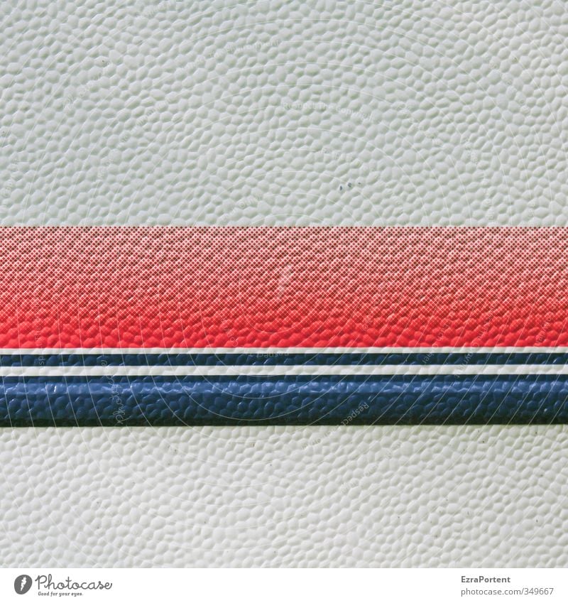 liniert Camping Kunst Wohnwagen Zeichen blau rot weiß minimalistisch Linie graphisch Grafische Darstellung Farbfoto Außenaufnahme Menschenleer Textfreiraum oben