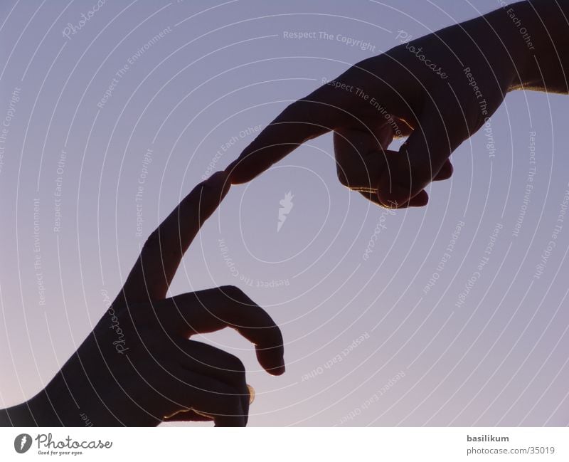 E.T. Hand Finger berühren Sonnenuntergang Mensch fingerspitzen Verabredung e.t. michelangelo