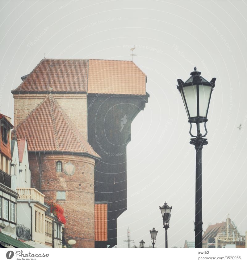 Danzig, Krantor Sehenswürdigkeit Wahrzeichen Gdánsk ehrwürdig alt historisch Historische Bauten historisches gebäude groß hoch fest stabil Holz Backstein Turm