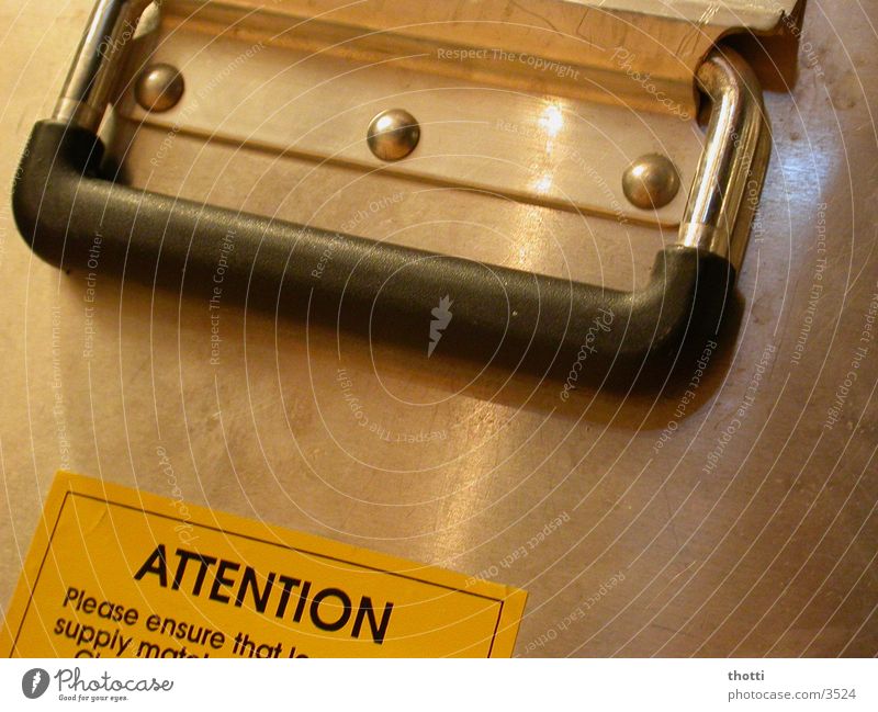 Attention Aluminium Kiste Koffer Griff Etikett Elektrisches Gerät Technik & Technologie Case Respekt Warnhinweis