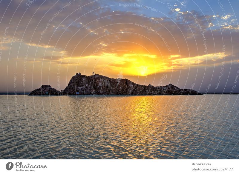 Danakil-Salzebenen im Sonnenuntergang, Äthiopien Natur Dallol Sand Himmel Wasser Afrika reisen Landschaft wüst MEER national heiß See Felsen Morgen