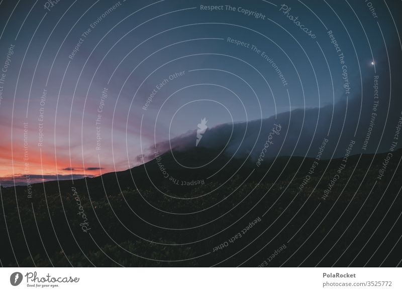 #As# Nacht am Berg mount taranaki Neuseeland Neuseeland Landschaft Gebirge Berge u. Gebirge Gipfel Natur Sonnenuntergang Außenaufnahme Farbfoto Himmel Wolken