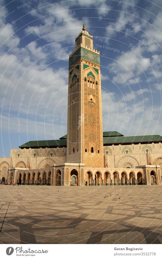 Moschee von Hassan II in Casablanca, Marokko Form Detailaufnahme Architektur Gebäude arabisch hassan Islam Geometrie Minarett Marokkaner muslimisch Muster