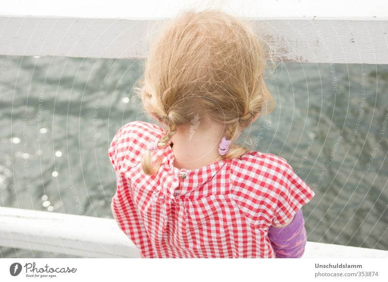 Looking for Poseidon Ferien & Urlaub & Reisen Sommerurlaub Mensch Kind Mädchen Kindheit Leben Kopf 1 3-8 Jahre Wasser Wellen Ostsee Meer Haare & Frisuren blond