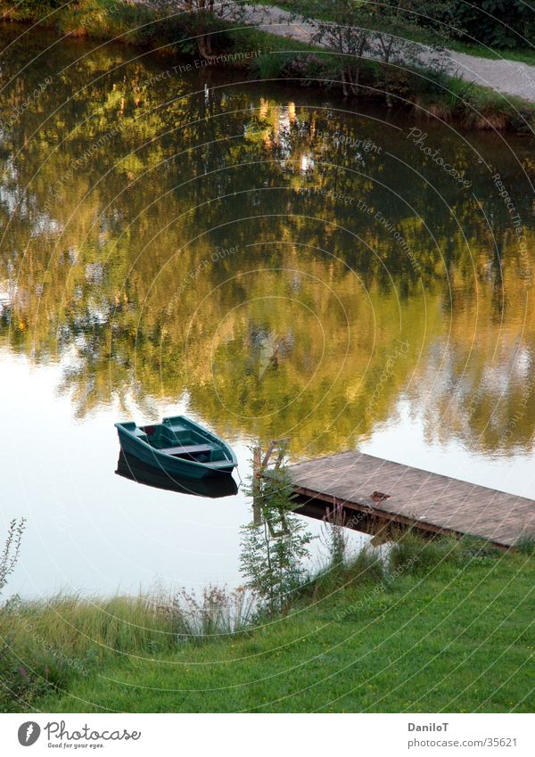 wonderful silence Wasserfahrzeug Teich See Steg ruhig Reflexion & Spiegelung Ente