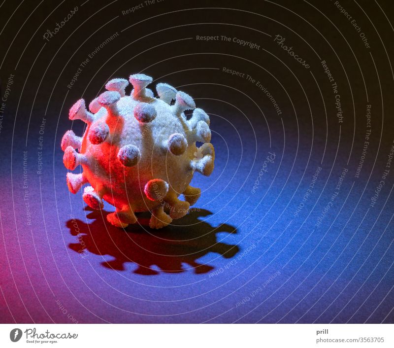 symbolischer Virus infektiös mikroskopisch Makro sars sars-cov-2 Korona Coronavirus mikroorganismus ansteckung Medizin Gesundheit krankheit Kunst künstlich