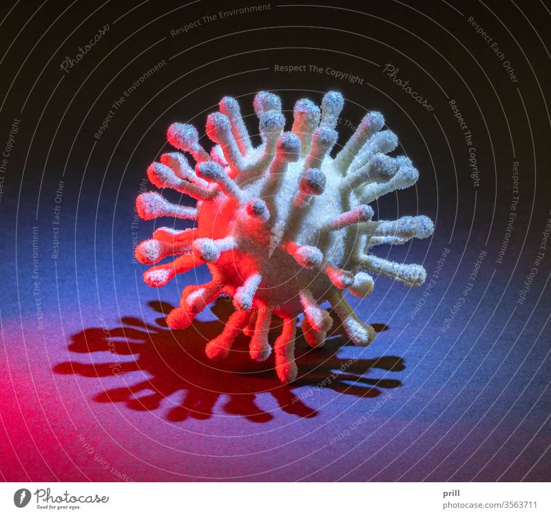 symbolischer Virus infektiös mikroskopisch Makro sars sars-cov-2 Korona Coronavirus mikroorganismus ansteckung Medizin Gesundheit krankheit Kunst künstlich
