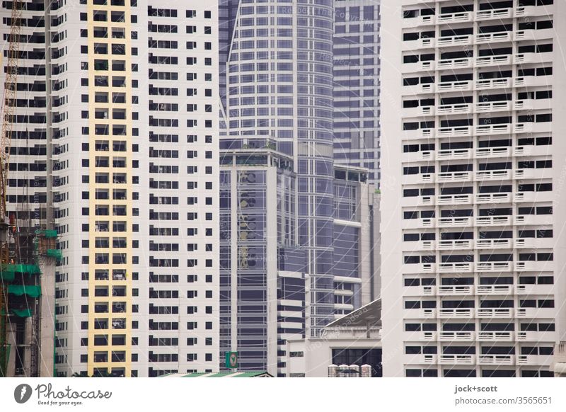 Welt der Fassaden in der Großstadt Bangkok Stadtzentrum Hauptstadt Bürogebäude modern Symmetrie Strukturen & Formen großstadtdschungel Gedeckte Farben