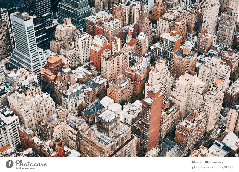 Luftaufnahme von Manhattan, New York City, USA. Antenne Großstadt New York State Gebäude Metropole Haus Büro Appartement Architektur wohnbedingt nyc reisen
