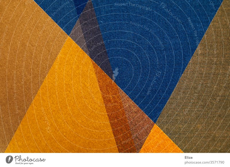 Abstrakte und grafische geometrische Formen in blau und gelb gemoetrisch abstrakt Kunstwerk Hintergrund eckig überlappen Strukturen & Formen Design Muster