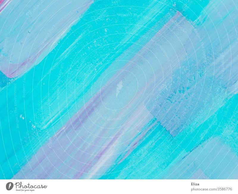 Lila und hellblaue Pinselstriche aus Acylfarbe Farbe lila mischen Acrylfarbe Malerei Kunst Textur Struktur Verlauf Farbverlauf malen künstlerisch nah