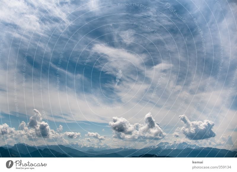 AST6 Inntal | Blauweiße Bergwolkenwelt Umwelt Natur Landschaft Urelemente Luft Himmel Wolken Sommer Klima Schönes Wetter Hügel Felsen Alpen Berge u. Gebirge