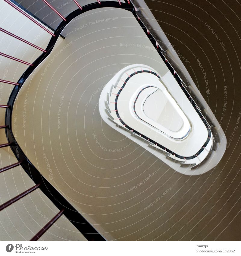 Hinauf Stil Karriere Treppe Treppenhaus Treppengeländer Zeichen Optimismus Perspektive Zukunft hoch Spirale aufstrebend Innenarchitektur rund Oval Farbfoto