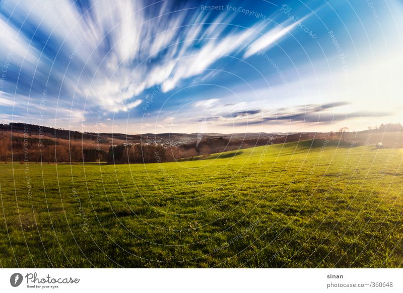 Sauerland Erholung ruhig Ferne Sommer Natur Landschaft Pflanze Himmel Wolken Horizont Sonne Sonnenlicht Wetter Gras Wiese außergewöhnlich gigantisch