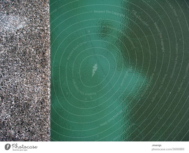 Beckenrandprofil Eis kalt Winter Eisfläche gefroren grün grau Schwimmbad Strukturen & Formen