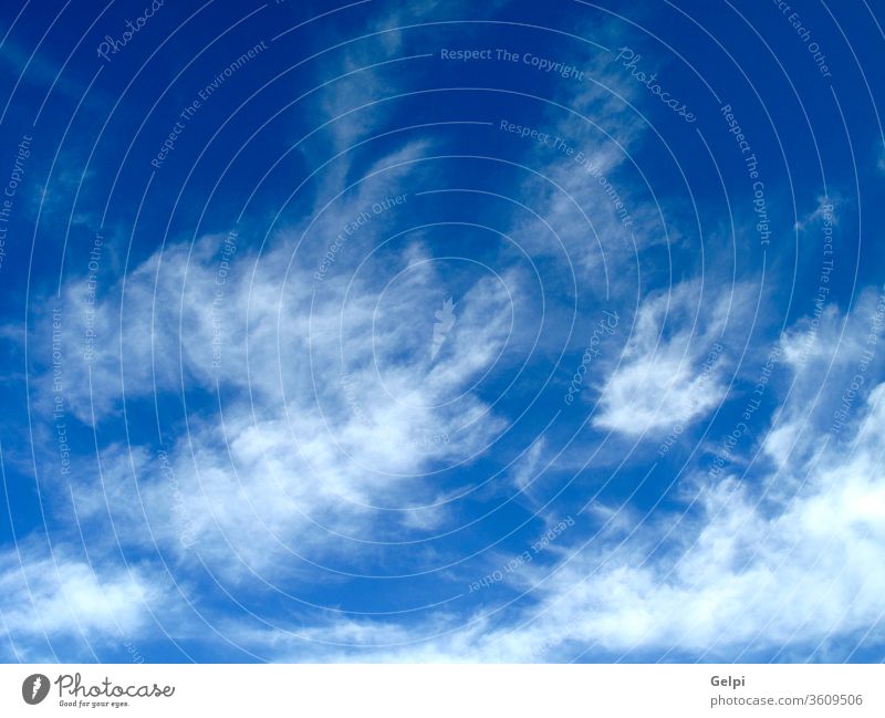Wunderschöner blauer Himmel Air Hintergrund Schönheit hell Cirrus Sauberkeit übersichtlich Klima Cloud Wolkenlandschaft wolkig Farbe Kondenswasser Kumulus Tag