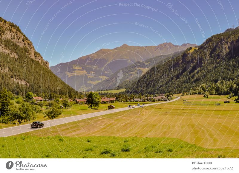 Österreichische Landschaft bezaubernd alpin Alpen Österreicher Hintergrund schön Schönheit in der Natur blau Wolken Farbbild Dolomiten berühmter Ort Feld Wald