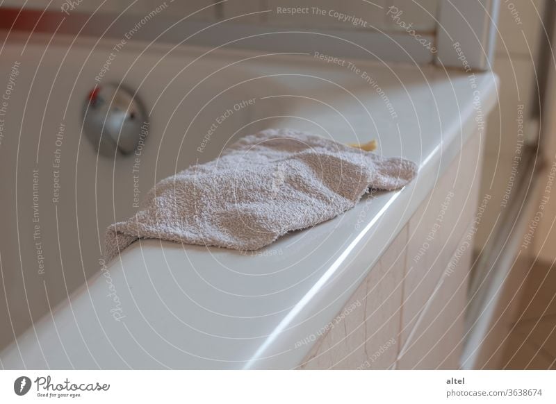 Waschlappen Badezimmer Reinigung Waschen Gesundheit Sauberkeit Hygiene Badewanne weiß Pflege Stillleben Gesundheitswesen Reinlichkeit Lappen Baden