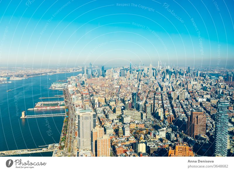 Erstaunlicher Panoramablick auf die Skyline von New York City und Manhattan amerika USA nyc Amerikaner Wahrzeichen Kaiserreich Architektur urban Stadtzentrum