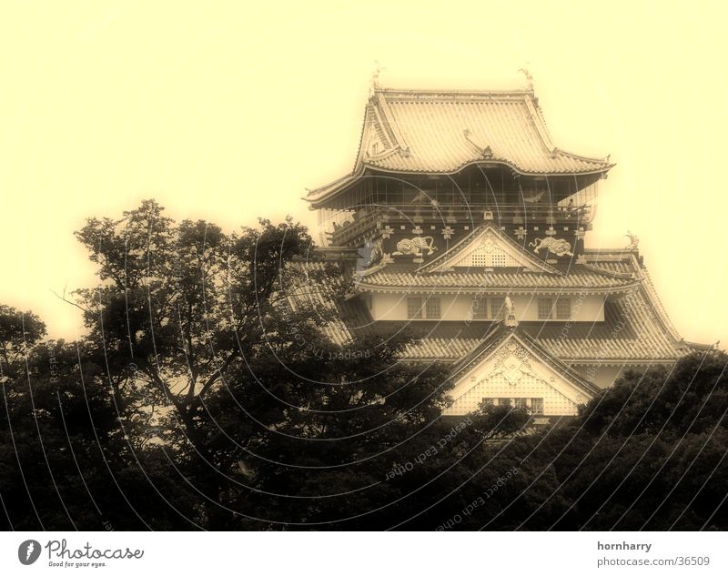 Osaka Schloss Japan Pagode Haus Dach Tempel Architektur Burg oder Schloss Blur