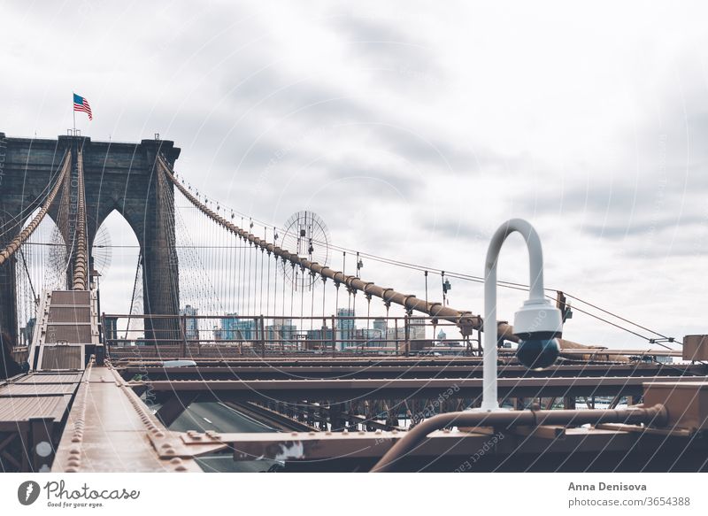 Einzelheiten zur Brooklyn Bridge in New York City Manhattan amerika USA nyc Amerikaner Wahrzeichen Kaiserreich Architektur Details urban Stadtzentrum Stadtmitte