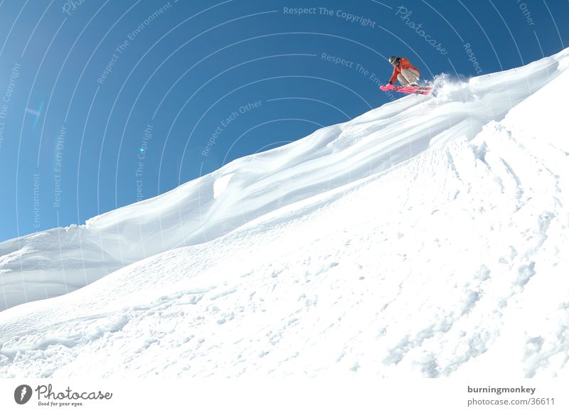ski#1 Pulverschnee springen Skifahrer Skifahren Extremsport Schnee air
