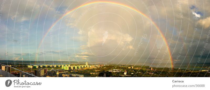 Rainbow over Plano Piloto /  Brasilia DF Brasilien Regenbogen Panorama (Aussicht) Südamerika C. Metropolitan Torre do TV Hauptstadt groß Panorama (Bildformat)