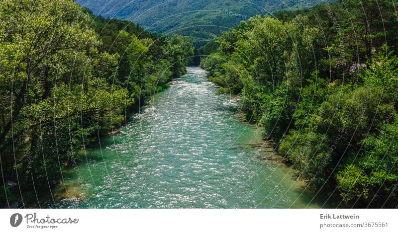 Der Fluss Verdon in den französischen Alpen schön Europa Frankreich Natur im Freien Schlucht Wald grün Landschaft Provence Felsen Sommer Tourismus reisen verdon