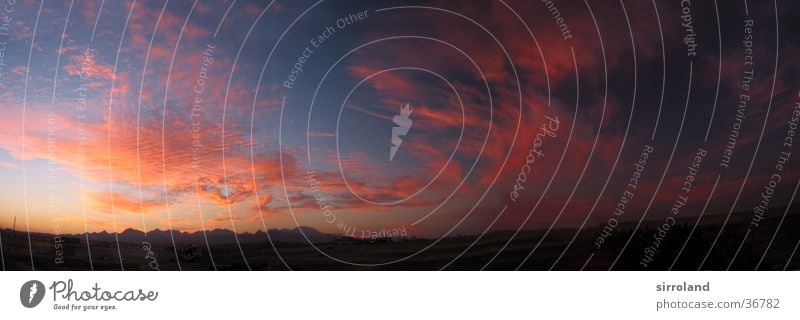 Sonnenuntergang am Roten Meer Naher und Mittlerer Osten Ägypten Wolken Stimmung Herbst Panorama (Aussicht) Weitwinkel Ferien & Urlaub & Reisen Ferne Dämmerung